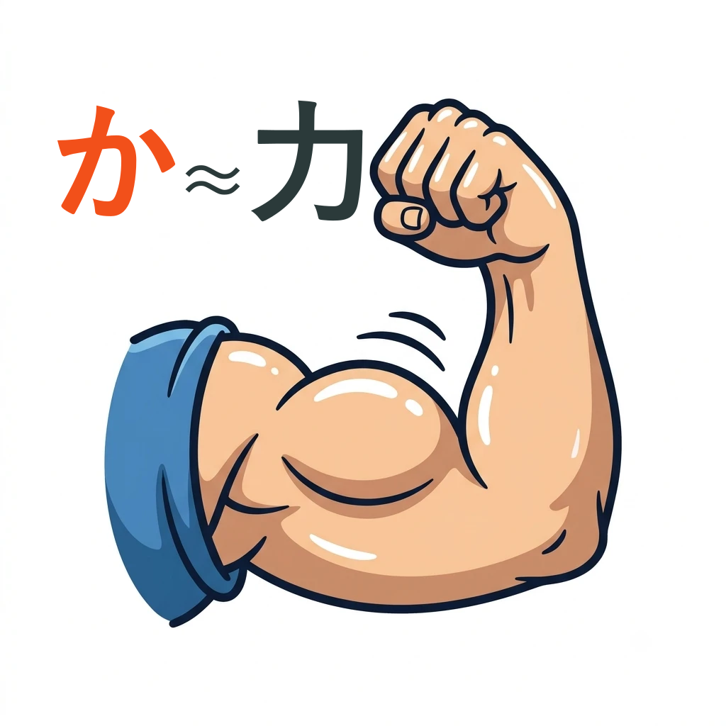 한자-힘력(力) 그림으로 히라가나 카(か) 외우기